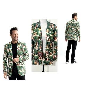 Suitmeister “Buddy The Elf” Holiday Christmas Blazer Small 34-36 Green/Red NWT